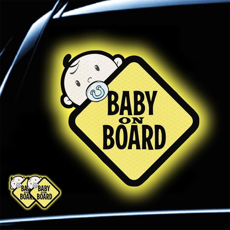 TIPSANGGO Baby On Board Sticker for Cars- 2Pack Baby in Car High Intensity Reflective Waterproof Vinyl Safety Car Signs for Rear, Side Windows, Bumpers - Image 1